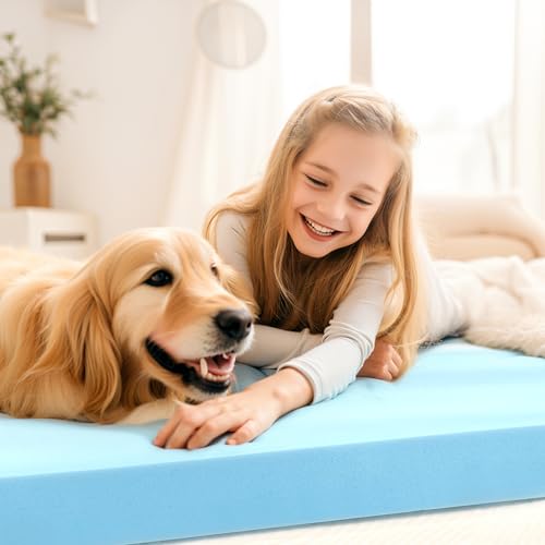 Image of Subrtex Queen Memory Foam Mattress Topper, 4 Inch Gel-Infused Memory Foam Topper, Gel-Infused Memory Foam Topper for Side Stomach Sleepers, CertiPUR-US Certified