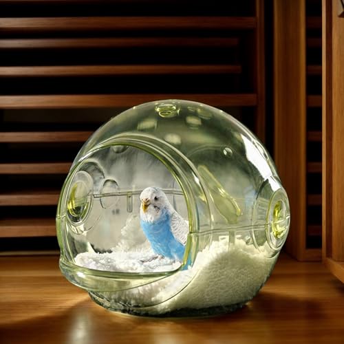 Nichoir transparent pour perruches et canaris avec fixation cage