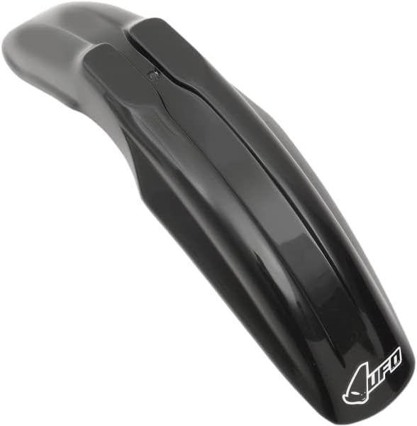 UFO Plastic Universal Supermoto Front Fender - Design 1 - Black , Color: Black
