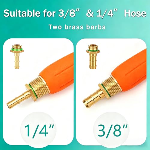 2Pcs All Metal Replacement Sprayer Wand,1/4" & 3/8" Brass Barb Sprayer Wand Replacement, Stainless Steel Sprayer Wand with Shut off Valve & 2 Hose Clamps by VANPET - Used condition - Image 3