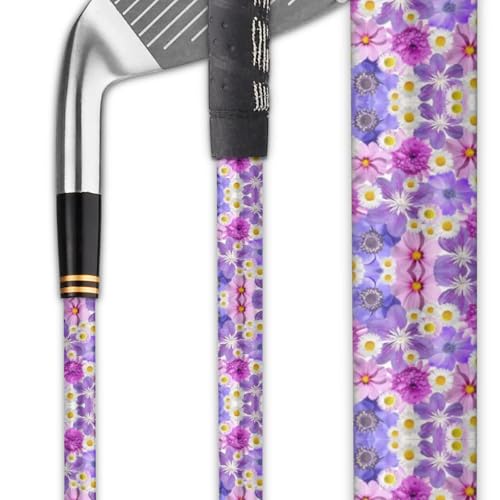 SHAFT SKINS Golf Accessories | Premium Club Wraps | High Grade Materials for Durability & Style | Golf Accessories for Men and Women (Purple Flowers)