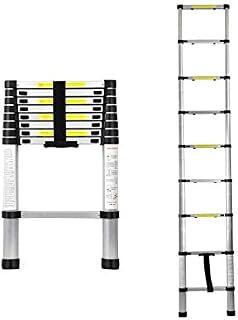 2.6M Telescopic Ladder, Aluminium Extension Ladder, Multi-Purpose Ladder, Loft Ladders, Extendable Telescoping Ladder (8.5ft/2.6m), Max Load 150kg/330lb