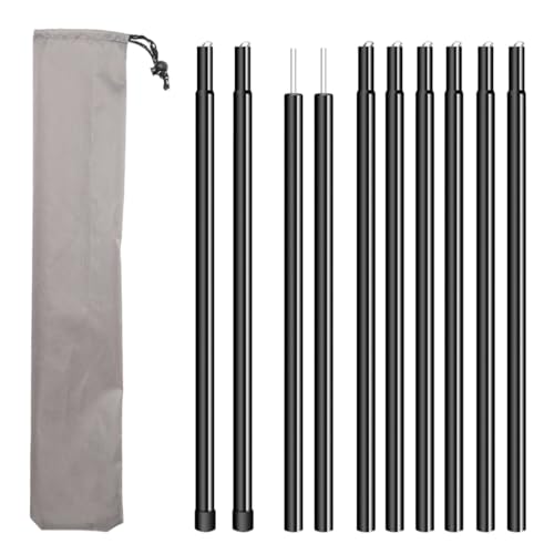 Lot de 2 Poteaux Télescopiques Réglables, Barres de Tente Télescopiques, Barre Tige de Tente Camping Telescopique, Piquets de Tente Télescopiques en...