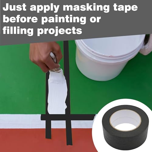 Image of Black Masking Tape 1 inch X 55 Yards 2 Rolls, 328FT Total, Black Painter Tape for Arts DIY Crafts Painting Labeling Decoration School Projects Home Office