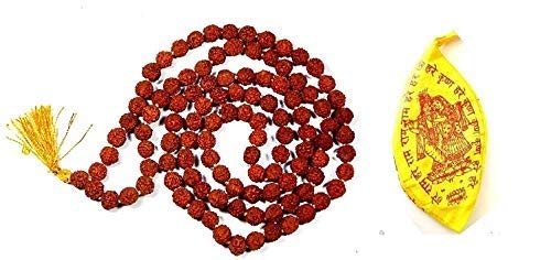 XUETZALCOATL Rudraksh Panch Mukhi mala 5 mm with Gomukh Bag