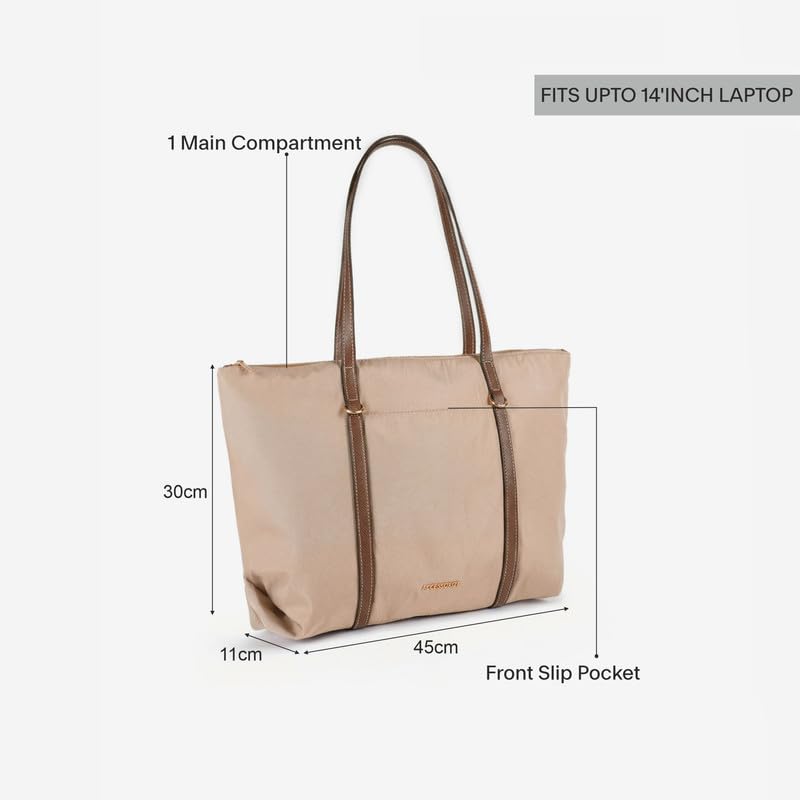 Image of Accessorize London Women's Cream Sutton Nylon Tote