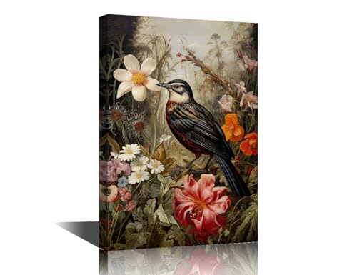 Toile murale oiseau encadrée œuvre d'art moderne salon chic