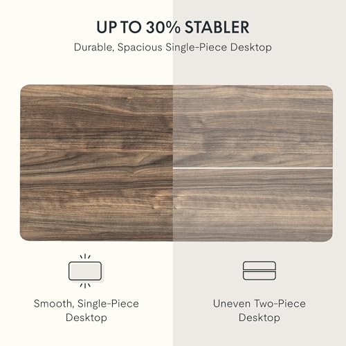 Image of FLEXISPOT EN2 Whole-Piece Standing Desk with Clamp Power Strip, 48 x 30 Electric Stand Up Height Adjustable Desk with Cable Management (White Frame + 48 inch Black Walnut Desktop, 2 Packages)