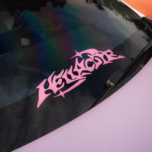 Hellocute Banner for Car Sticker Windshield Banner Decoration Motorcycle Sticker External Accessories Waterproof PVC Vinyl Decal (Pink) image 3