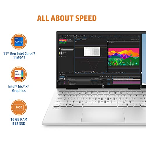 Image of HP Pavilion x360 11th Gen Intel Core i7-16GB RAM /512GB SSD 14 inches(35cm) Touchscreen 2-in-1 FHD Laptop (Fingerprint Reader /Windows 11 Ready /250 nits /MS Office /Natural Silver /1.41 Kg), 14-dy0050TU
