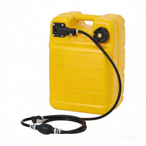 6 Gallon Marine Portable Tank Outboard Boat Transfer Tank with Line l-Shaped Handle Easy to Carry 12*10*18 Inch