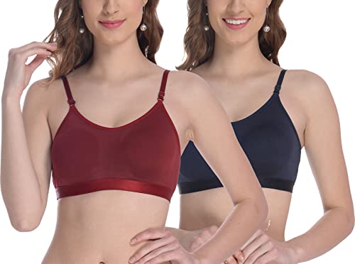Image of FIMS - Fashion is my style Women Cotton Sports Bra for Gym, Yoga, Running Bra for Girls, Racer Back, Full Coverage, Multicolor, Cup B, See Main Image to Check How Many Bra You Will Get