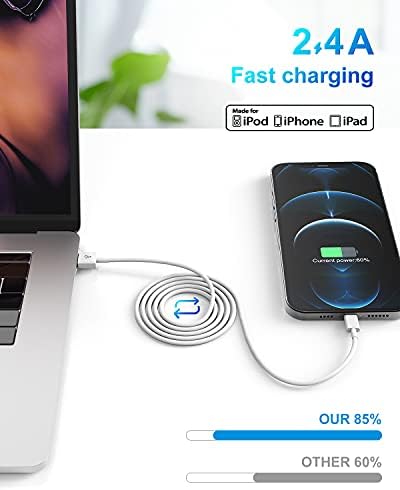 Susnwere 2Pack Apple MFi Certified iPhone Charger 1m, iPhone Lightning to USB Cable 1 meters, Super Fast apple iphone Charging Cable for iPhone 12/12mini/11/Pro/Max/X/XS/XR/XS Max/8/7/6,ipad