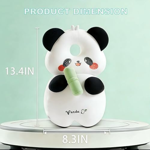 Image of Baby Head Protector Backpack, Toddler Baby Head Protection Backpack with Baby Knee Pads Alarm Function for Walking & Crawling, Soft, Breathable and Wearing Safety Baby Head Protector (White Bear)