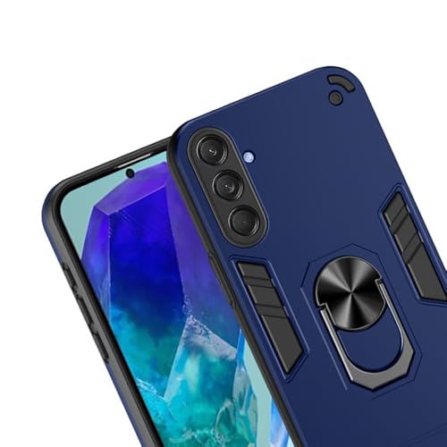 Image of amazon basics Kickstand Mobile Cover (360 Rotating Ring Holder) for Samsung Galaxy M55 5G / M55s 5G / F55 5G (Blue)