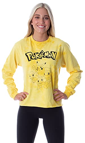Pokémon Women's Pikachu Starter Group Long Sleeve Tie Dye Adult T-Shirt