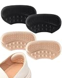 HAPZUR Talloniere e Cuscinetti per Scarpe 2 Paia (Nero, Nudo) Autoadesivi | Protezione Anti-Vesciche, Contro Sfregamenti e per Scarpe Grandi, Extra Comfort