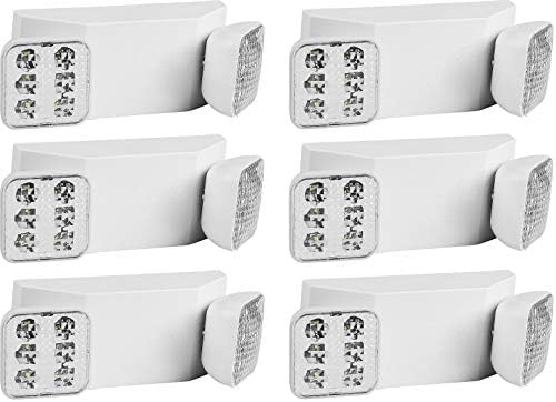 Ciata Led Emergency Lights for Business, for Home Power Failure - Ultra-bright Led Emergency Lights with Battery Backup, Fire Emergency Lights, Made from Engineering-grade Thermoplastic - 6 Pack