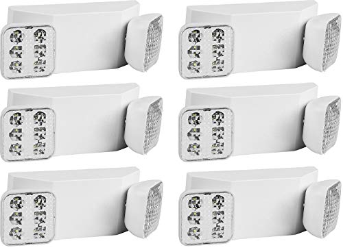 Ciata Lighting Emergency Lights | Ultra-Bright White LED Light with Back-up Battery, Adjustable Lamps & 90-Minute Minimum Capacity - 6 Pack