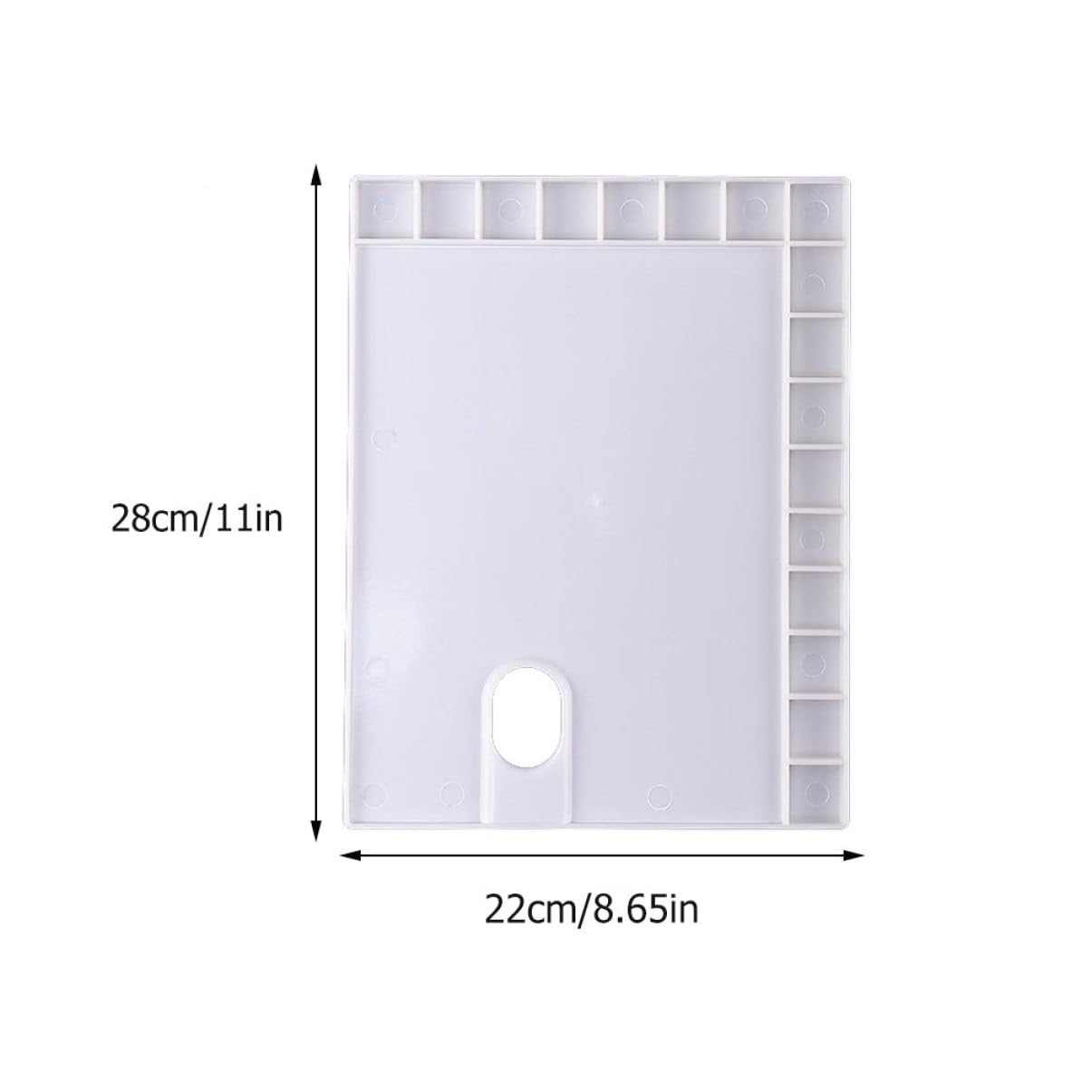 BEBEMOKO 3Pcs 17 Plastic Paint Mixing Trays for Watercolor Durable Pigment Plates for Artists DIY Crafts and Professional Use Art Accessory White