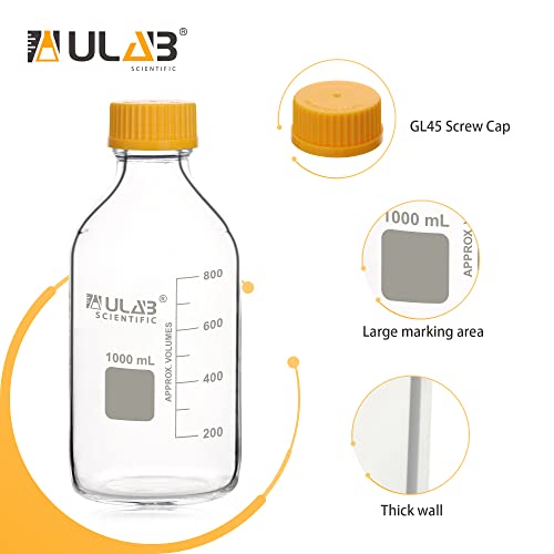 Ulab URB1039 Round Media Storage Bottle, Vol.1000Ml(34Oz) 3.3 Borosilicate Glass Bottle thumb #3