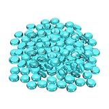 QUARKZMAN Feuerglasperlen für Feuerstellen, runde Glas-Murmeln Kies Kiesel reflektierende Vasenfüller für Fischbecken Aquarium Dekoration, 1000g/2,2lbs, Blau