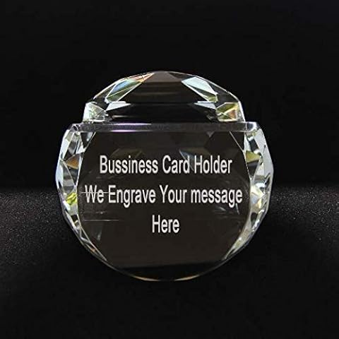 Personalized Business Card Holder, Business Card Holder Free Engraved,Crystal Award, Custom Office Supplies,Fathers Day Gift Cover