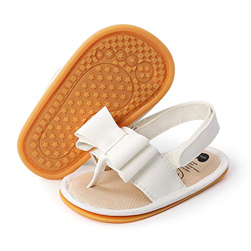 Babelvit Infant Baby Girl Boy Sandals Premium Summer Outdoor Beach Shoes Flower Bowknot Rubber Sole Newbron Toddler Pre-walker First Walking Shoes