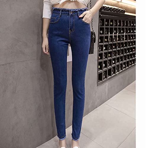 Maiyifu-GJ Women's High Waisted Destroyed Raw Hem Jeans Skinny Boyfriend Ankle Denim Pants Casual Slim Pencil Jean Trouser4