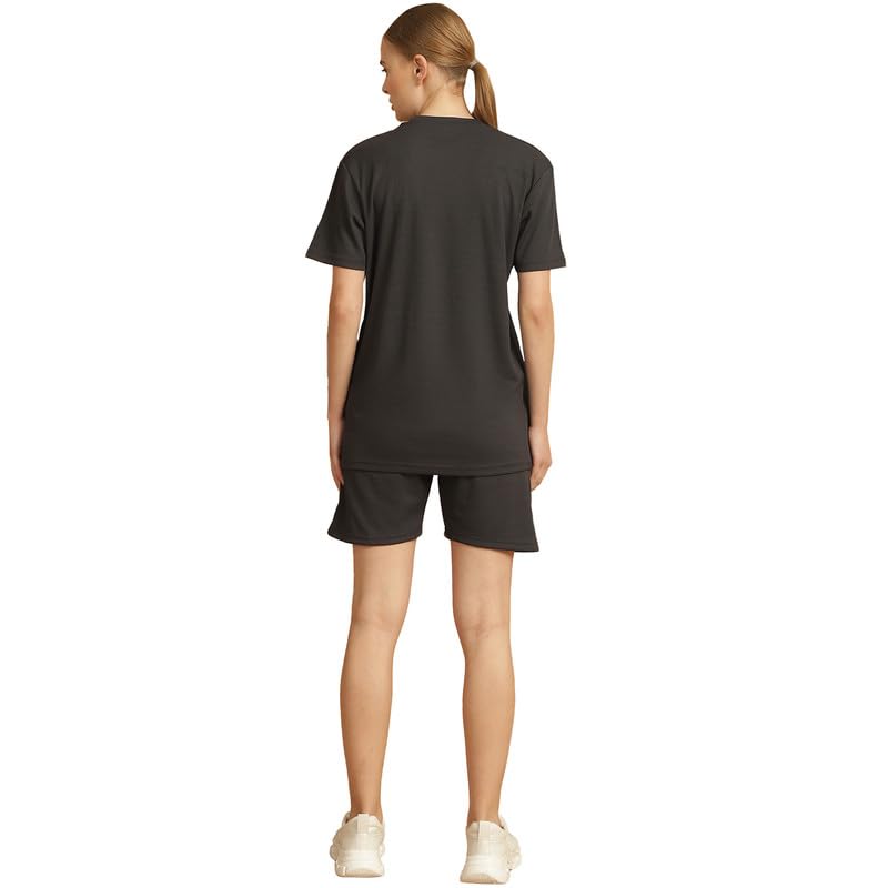 Image of Mack Jonney Solid Polyester Lycra Half sleeves Co-ord Set Trackuit For Women-P