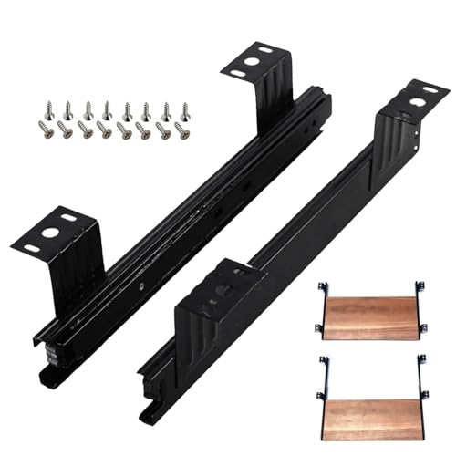 Guias Correderas Para Cajones/Bandeja Portateclados Extraible, Con Rodamientos De Bolas Y Extensión Completa, 1 Par Rieles De Suspensión De Acero, Carga Máxima 40 Kg