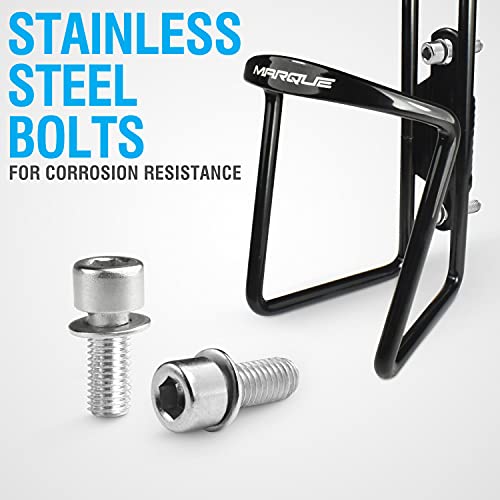 Marque Bike Water Bottle Holder - Classic Lightweight Aluminum Alloy Bicycle Bottle Cage For All Types Of Bikes, Fits Most Road Cycling And Mountain Bike, Stainless Steel Bolts Included #TOP1