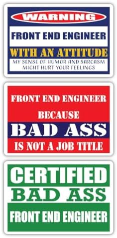 (x3) Certified Bad Ass Front End Engineer with an Attitude Magnets | Funny Occupation Job Career Gift Idea | Magents Perfect for Cars, Trucks, Toolboxes, Lockers, Fridges image 5
