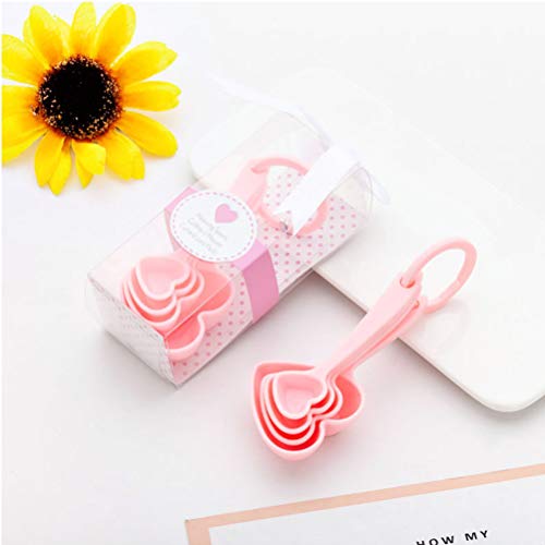Hemoton 12Pcs Plastic Measuring Spoons Heart Shape Teaspoon Dessert Spoon Scoop Coffee Dry Measure Liquid Tableware For Valentines Day Kitchen Baking Supplies Random Color #TOP5