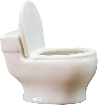 Toilet Planter Ceramic Toilet Shape Flower Pot Mini White Succulent Plant Pot for Decoration