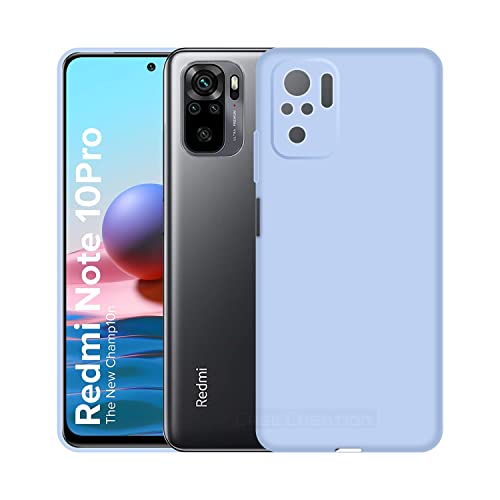 Image of Case Creation Liquid TPU Silicone Cover for Redmi Note 10 Pro Max Soft Case,Anti-Dirty Slim Case Matte Candy TPU Raised Bezel (Splash of Color) Back Case Cover for Redmi Note 10 Pro Max -Light Purple