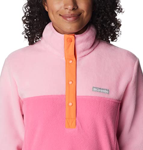 Image of Columbia Womens Benton Springs Half Snap II Pull Over Fleece Jacket, Dark Stone /Canoe /Vintage Blue, 3X