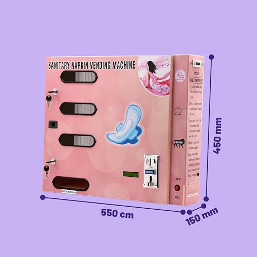 Image of By VP Industries (Fully Automatic with 5 rs Coin | Capacity- 100 Pads) Sanitary Vending Machine | Dispenses a Napkin Upon Inserting a ₹5 Coin into The Multi-Coin Acceptor.