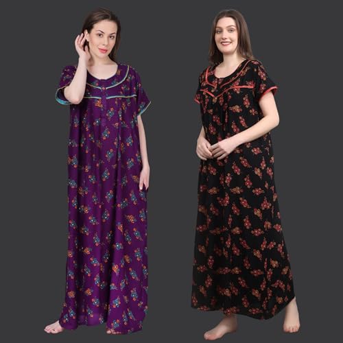 Image of Women's Alpine Floral Print Maxi Night Gown
