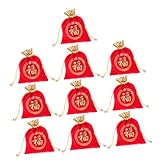 AKOOSY 10 Piezas Bolsas de Regalo Chinas con Cordón de Pouches Portátiles Chino Bolsa Pequeña para Dulces Joyas y Embalaje de Obsequios