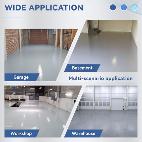 DWIL Garage Floor Epoxy Kit with Primer, Garage Floor Paint with Tools, Epoxy Coating for Concrete - High Gloss, Water-based, Low Odor - 1 Car Kit, Light Gray - Thumbnail 5