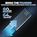SABRENT Rocket XTRM 5 2TB Thunderbolt 5 Portable SSD, 80Gbps Connection, Up to 64Gbps Transfer, Compatible with TB4 TB3 USB4 USB 3.2 20Gbps 10Gbps 5Gbps, Rugged Aluminum and Silicone (SB-XTM5-2TB)