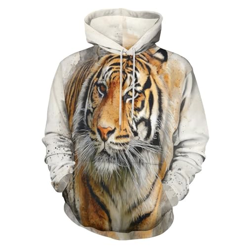 Sweat tigre peint à la main 3D idéal pour vos sorties urbaines et soirées d'hiver