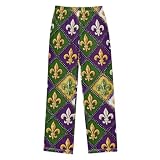 SUABO Delicate Iris Pajama Bottoms, Long Sleep Pants Loungewear Sleepwear
