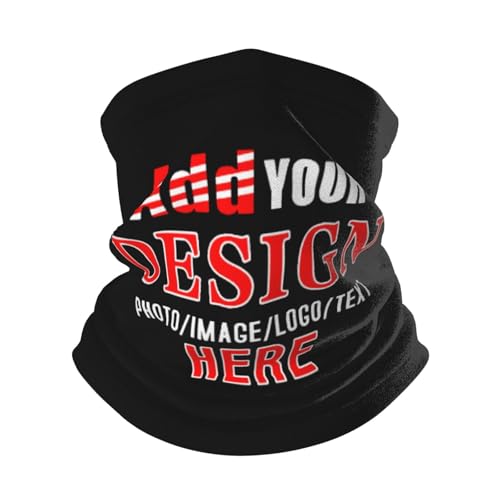 Custom Neck Warmer, Personalized Design Image Text Seamless Tube Scarf Customize Neck Scarf Wrap Winter Outdoor Windproof Neck Gaiter for Man Woman