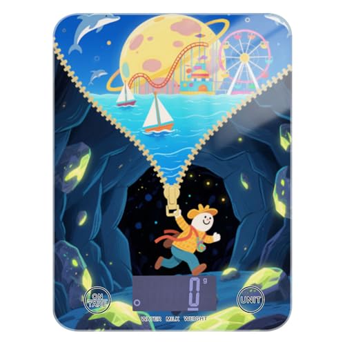 Fantasy Fairy Tale - Bilancia da cucina digitale da 5 kg/5 g, facile da pulire, con 4 unità per la perdita di peso, cottura al forno, bascula digitale de peso para comida