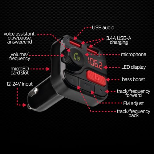 Image of Monster Bluetooth FM Transmitter with 3.4 Amp USB Charging Ports