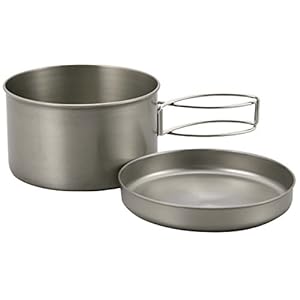 キャプテンスタッグ バーベキュー用 鍋 皿 チタン製マウントクッカー2セット M-9080M-9080" 