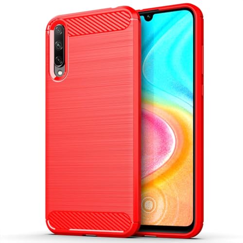Funda para Huawei Honor 20 Lite Caso,Material de Fibra de Carbono,Suave y Antideslizante,Anti-Huellas Dactilares,Funda Protectora Completa Compatible con Huawei Honor 20 Lite-Red