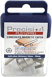Precision Lock PLS12PRO Magnetic Door Catch with Adjustable Strength, Silver - 16 x 30 mm